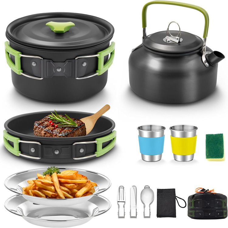 16 pcs Camping Sukaldaritza, Kanpin Sukaldaritza Set Kanpin Pot