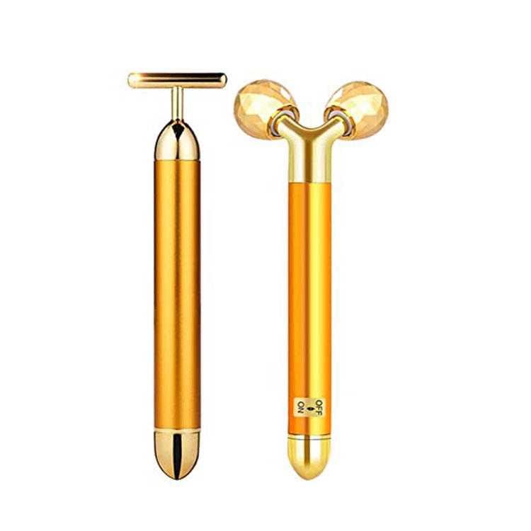 2 In 1 Beauty T Shape Electric Bar 3D Face Massager Roller