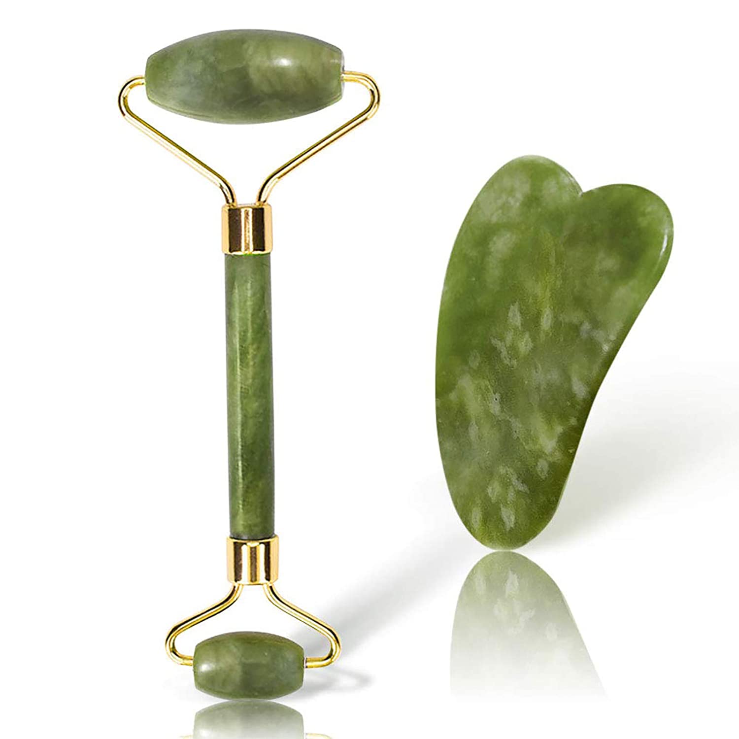Nola alda dezake aurpegiko masajeak Jade Roller Gua Sha multzo batek zure larruazala zaintzeko errutina