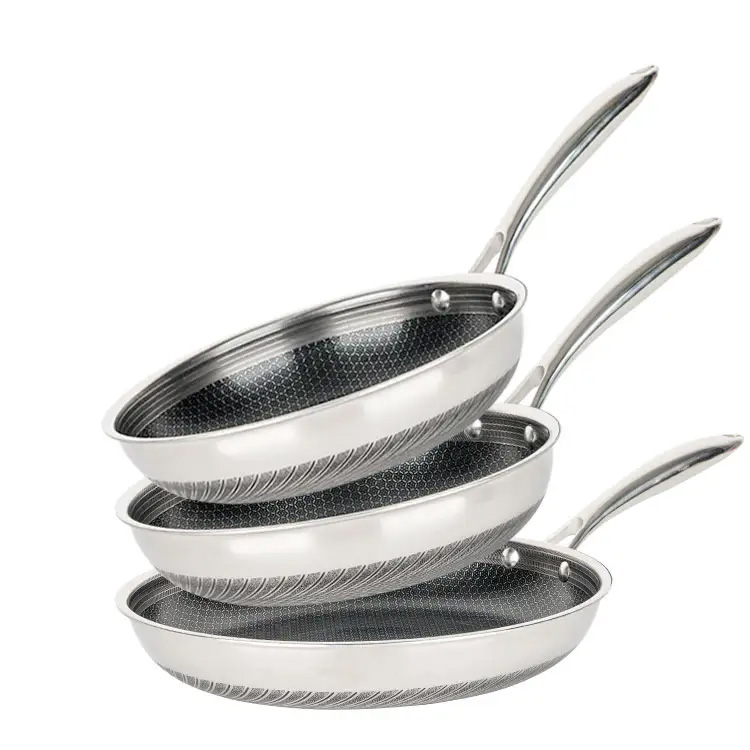 3PCS Honeycomb Cookware Ezarri sukaldaritza zartagin