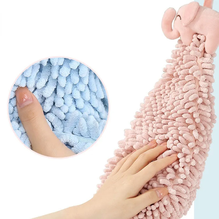 Marrazki bizidunetako bainugela sukaldea Rag Chenille eskuoihal mamitsua