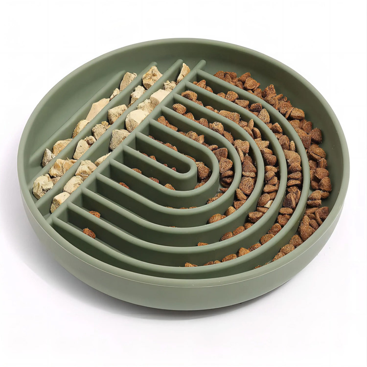 Logotipoa pertsonalizatua Maze Silikona Slow Feeder Dog Pet Bowls