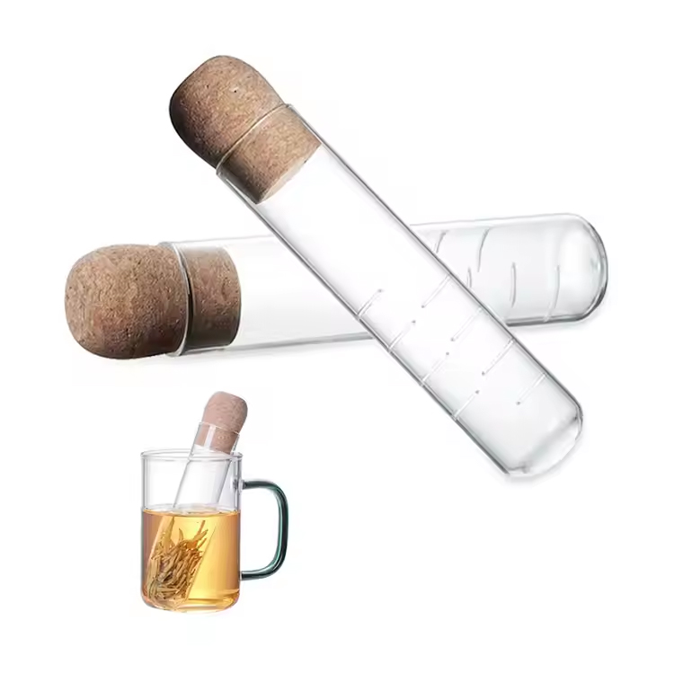 Diseinu hodia forma borosilikatu beira tea infuser estrainerra