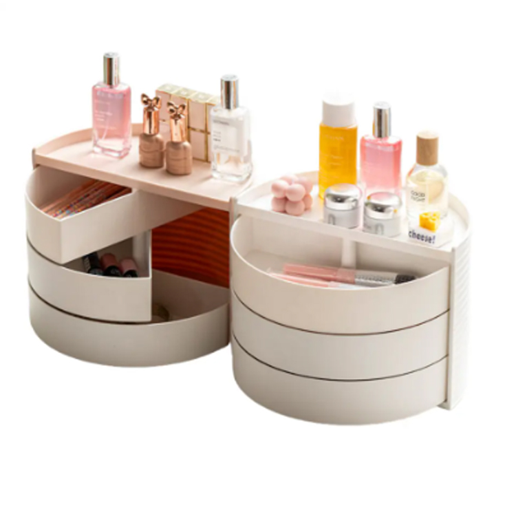 Desktop Circular Dresser edukiontziaren makillajea antolatzailea