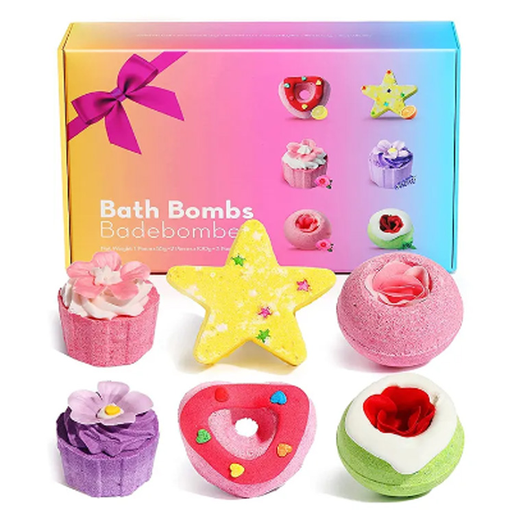 Familia hoteleko bainugela koloretsua cupcake cute bainu bonba