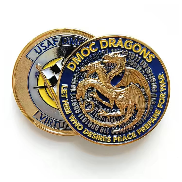 Fan Coin 3D Urrezko Zilarrezko Brass Metal pertsonalizatutako erronka txanponak