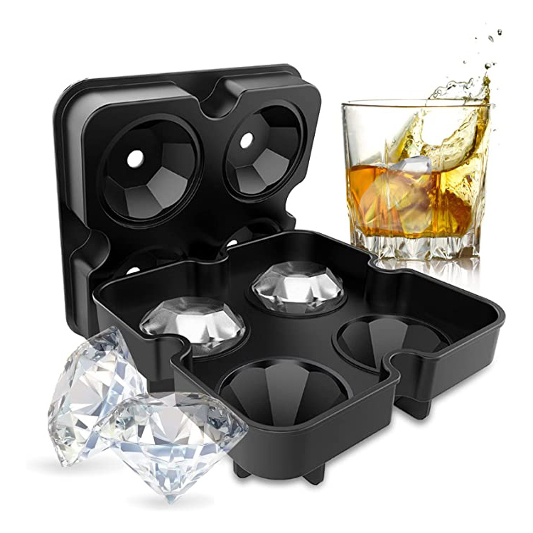 Chilling 3D Diamond Silikonazko Ice Mold Cube Erretilua