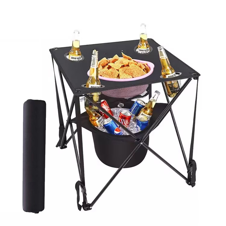 Burdinazko mahai tolesgarri eramangarri modernoa Kanpoko Etxeko tabernarako