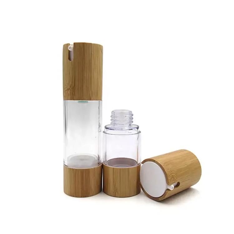 Natura banbu plastikozko banatzailearen lozio ponpa airless botila