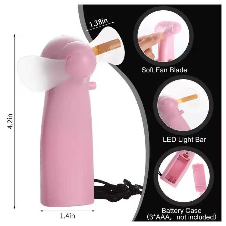 Mini eramangarri eta eskuko led pertsonalizatutako mezuen bateriaren haizagailu berria