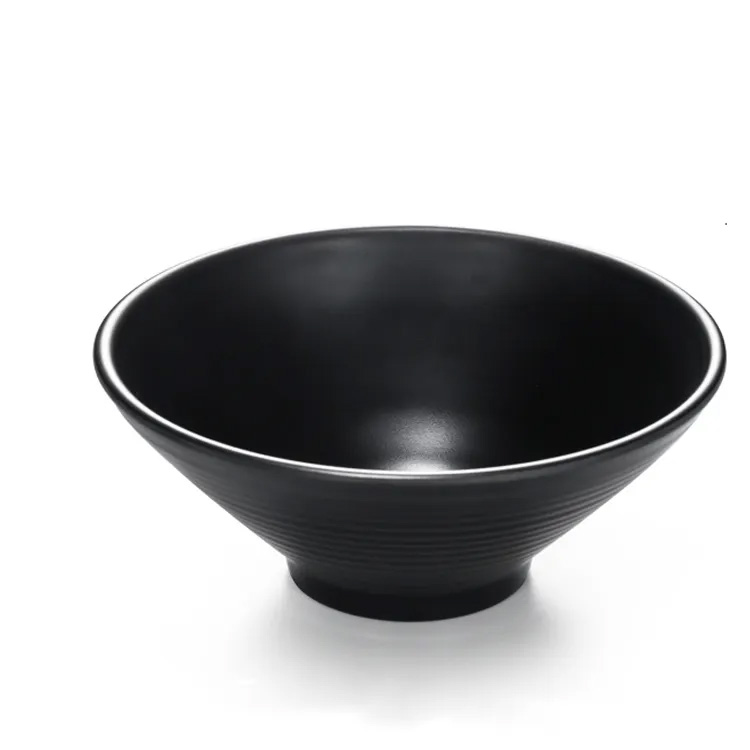 Jatetxea A5 Kalitate handiko Matte Black Melamine Ramen Bowl